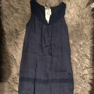 Marshalls Blue Linen and Lace Dress